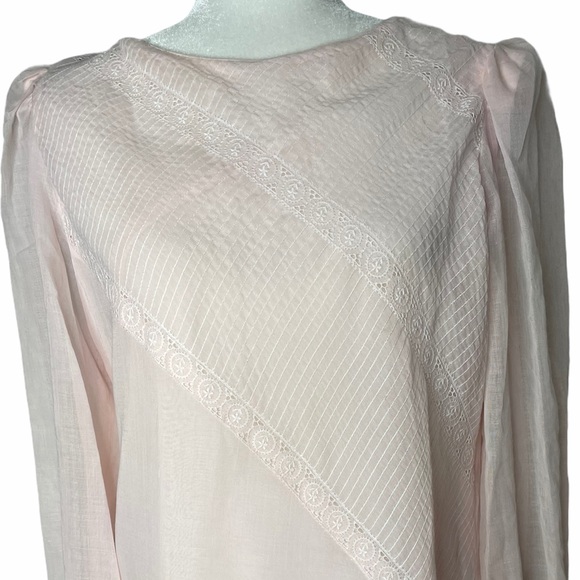 Vtg.. 70’s Henry Lee Sheer Pink Shift Dress sz. 12 - Picture 3 of 7